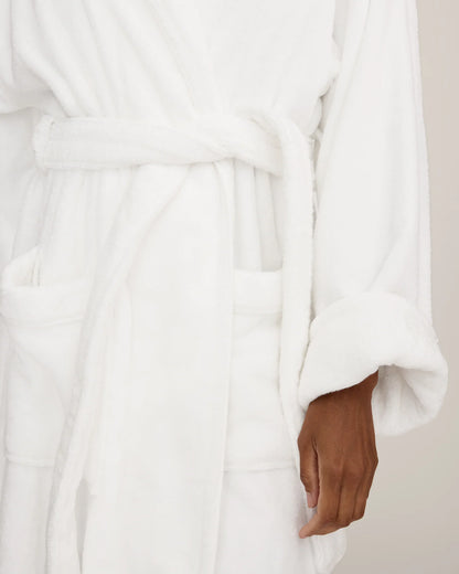 Unisex Luxe Terry Robe in White