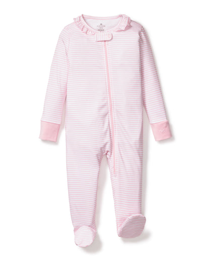 Baby's Pima Snug Fit Romper in Pink Stripes
