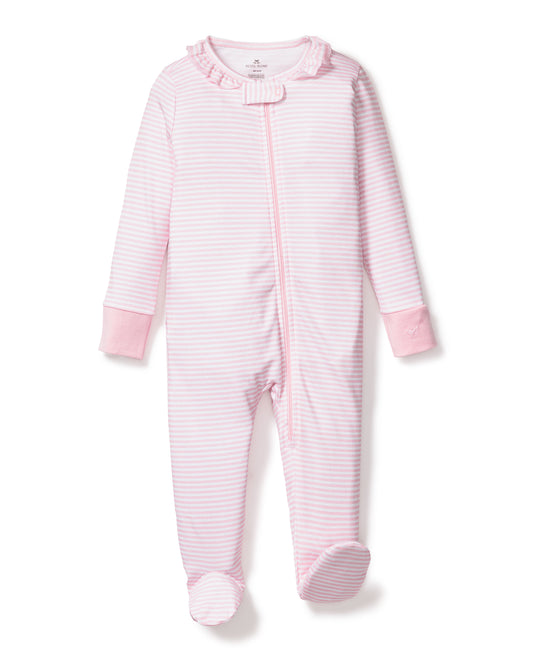 Baby's Pima Snug Fit Romper in Pink Stripes