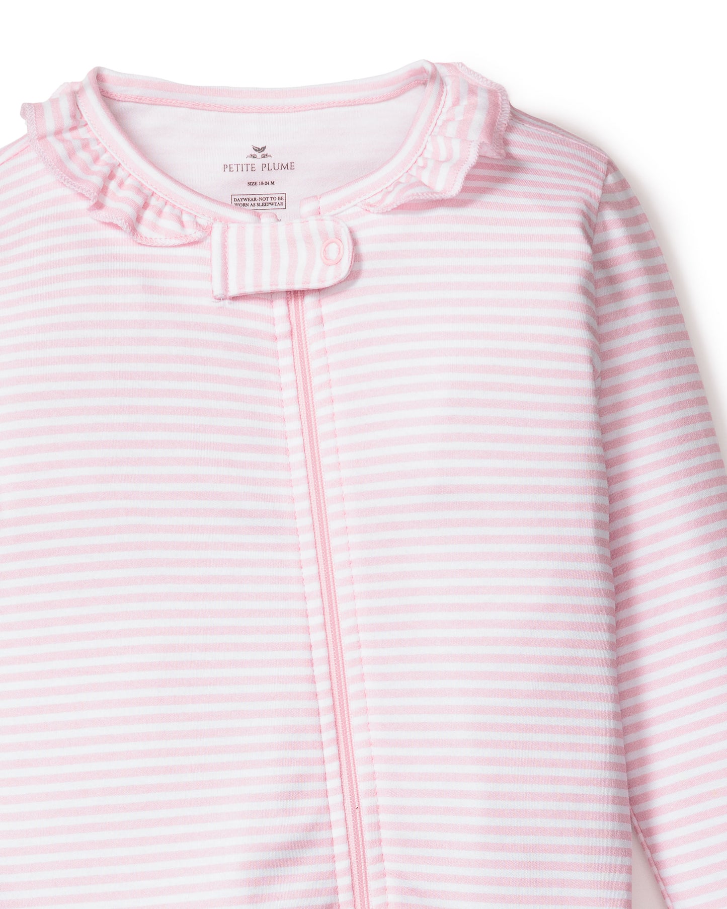 Baby's Pima Snug Fit Romper in Pink Stripes