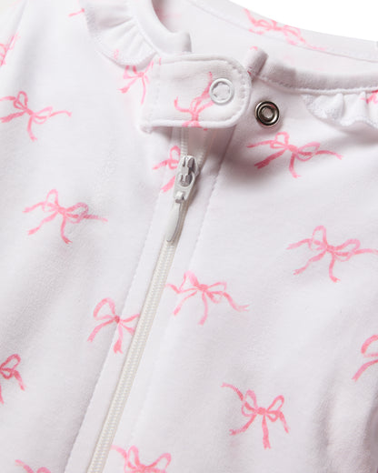 Baby's Pima Snug Fit Romper in Blushing Bows