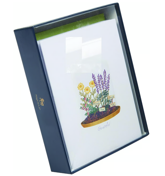 NIQUEA.D Plant Under Cloche Note Cards - Set Of 10 Blank Greeting Cards With Envelopes