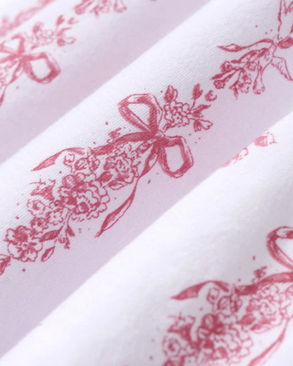 Olivia Wide Leg Pima Pajama Set in Pink Mayfair Toile