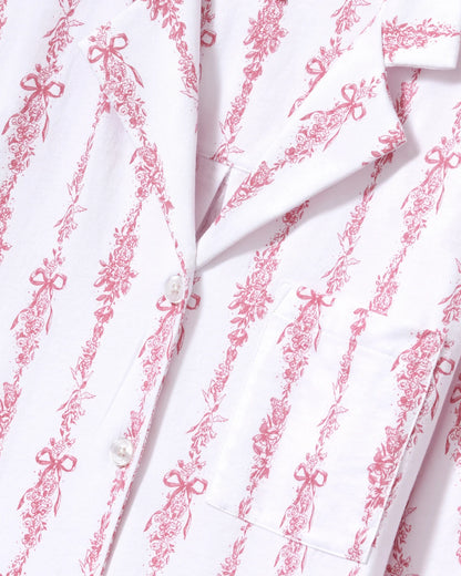 Olivia Wide Leg Pima Pajama Set in Pink Mayfair Toile