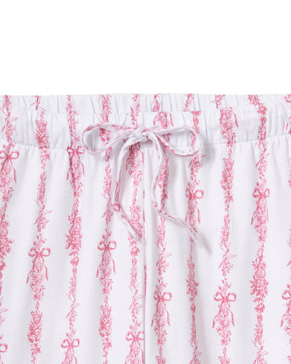 Olivia Wide Leg Pima Pajama Set in Pink Mayfair Toile