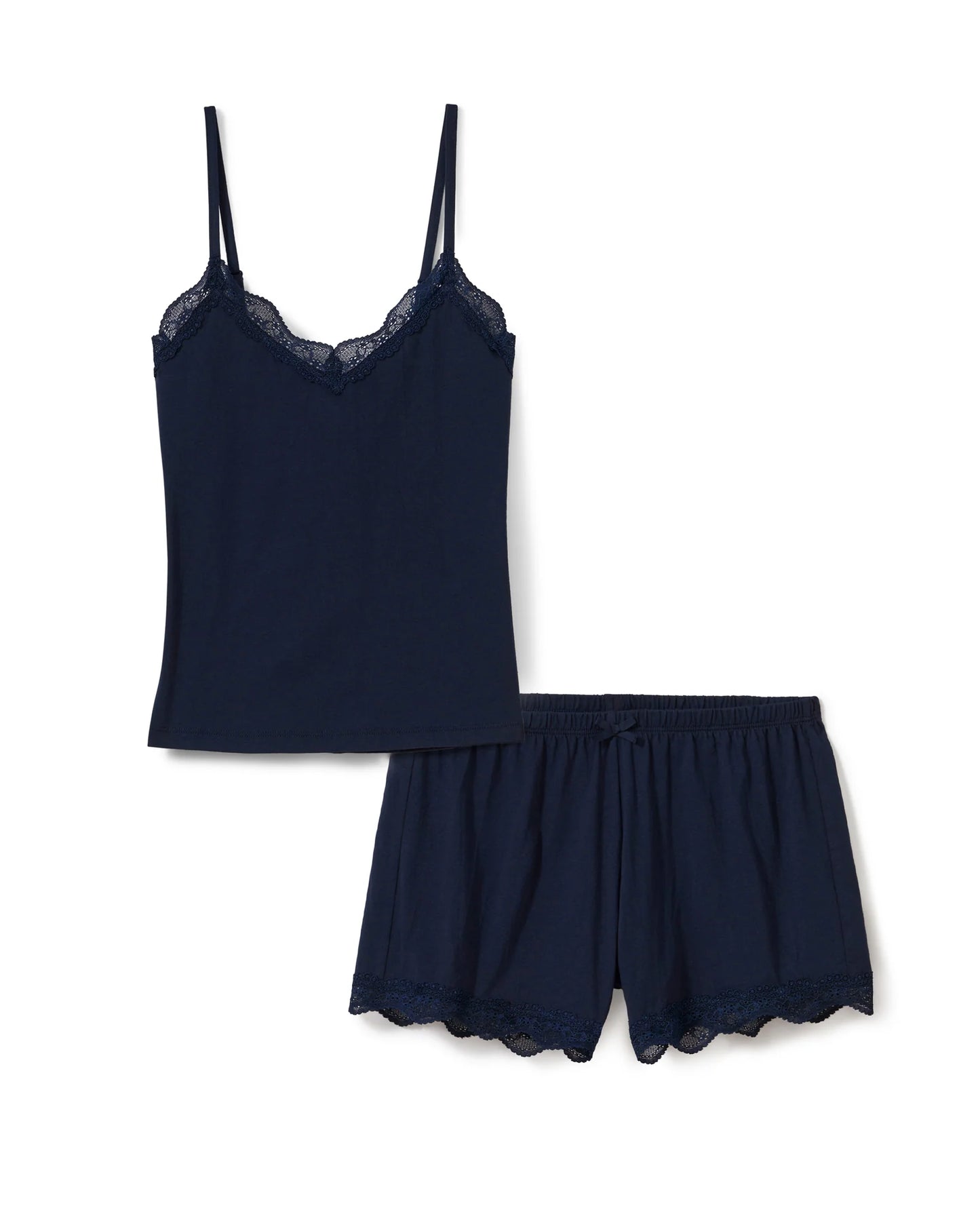 Women's Lightweight Pima Cami Short Set in Navy