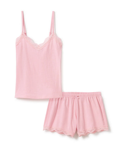 Women's Lightweight Pima Cami Short Set in Pink