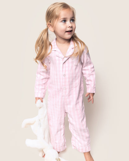 Baby's Twill Romper in Pink Gingham