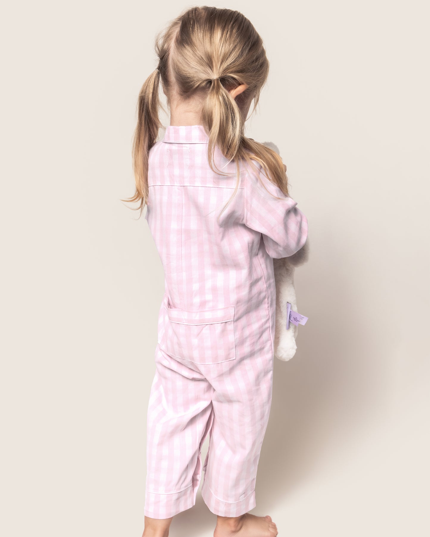 Baby's Twill Romper in Pink Gingham