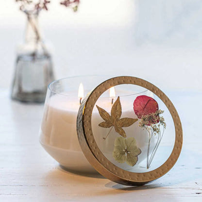 Red Currant and Cranberry Large Pressed Floral Candle