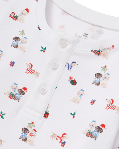 Kid's Snug Fit Pajama Set in Woof de Noel