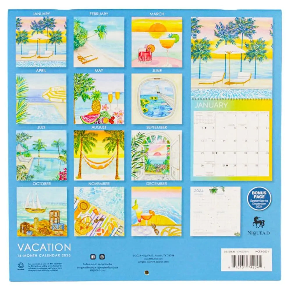 Vacation 2025 Wall Calendar