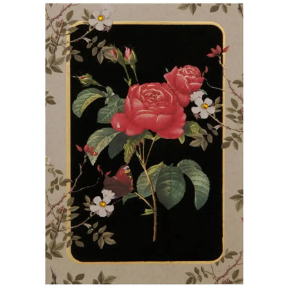 Vintage Botanical Rose Valentine's Day Card