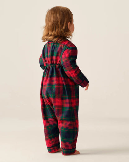 Baby's Twill Cambridge Romper in St. James Tartan Red
