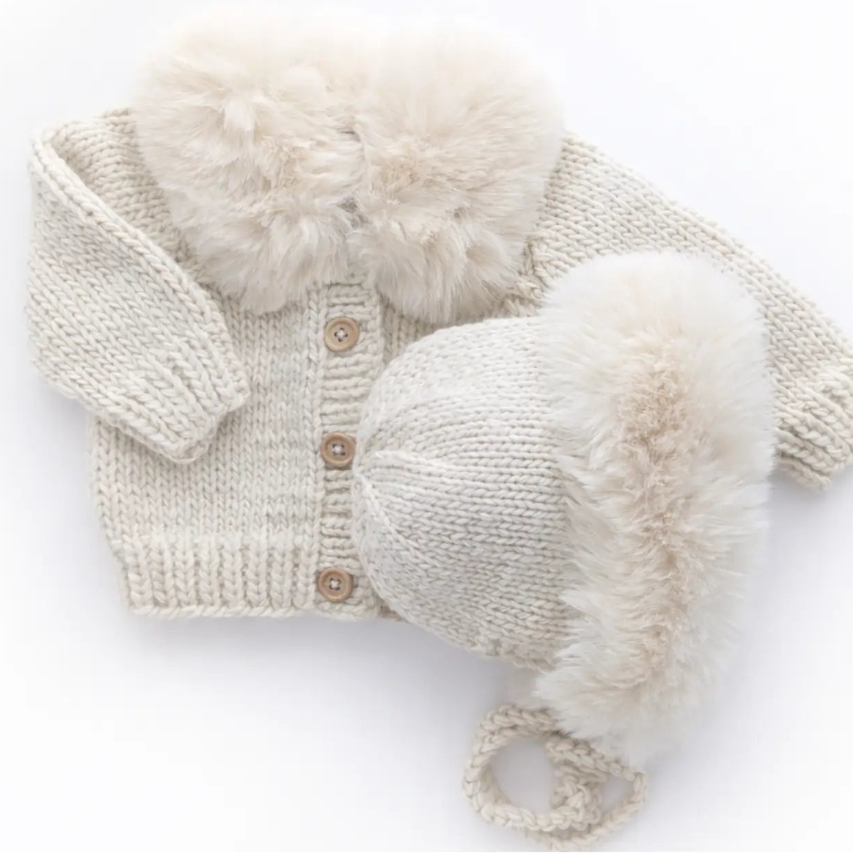 Fur Collar Natural Cardigan Sweater Baby & Toddler