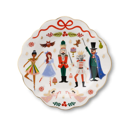 Nutcracker Porcelain Dessert Plate Set