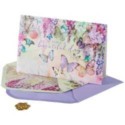 Butterflies And Flowers Collector's Edition Birthday Card