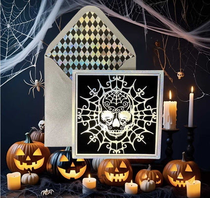 Laser Cut Skull Halloween Card