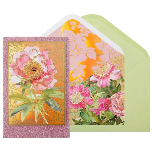 Peony on Gold Collector's Edition Birthday Card