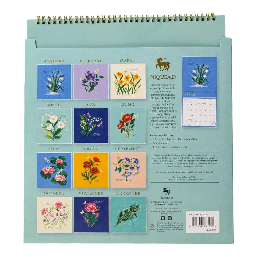 Birth Flowers 2025 Wall Calendar