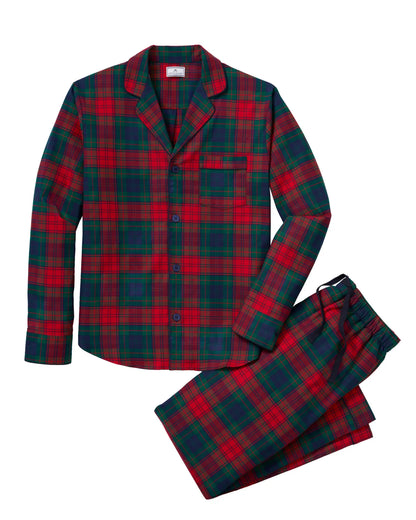 Men's Twill Pajama Set in St. James Tartan Red