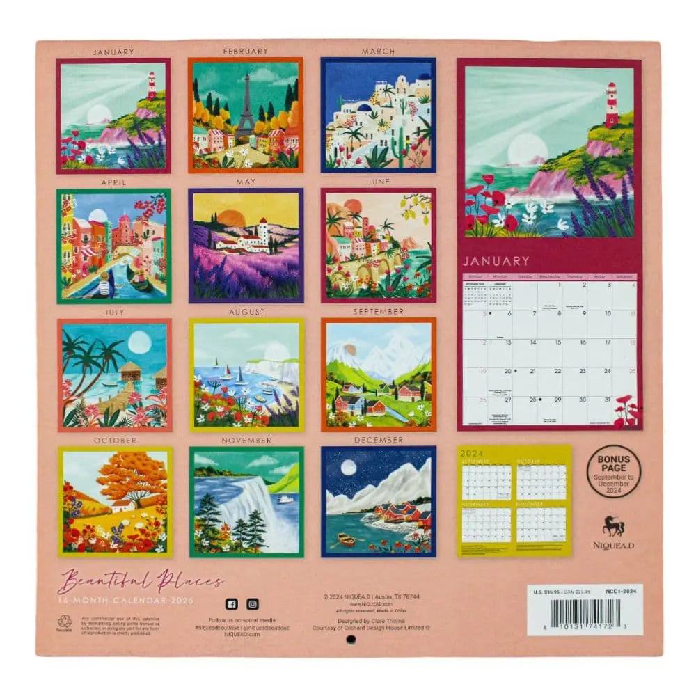 Beautiful Bright Places 2025 Wall Calendar
