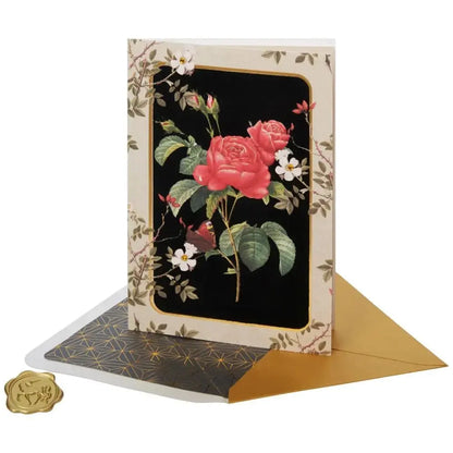 Vintage Botanical Rose Valentine's Day Card
