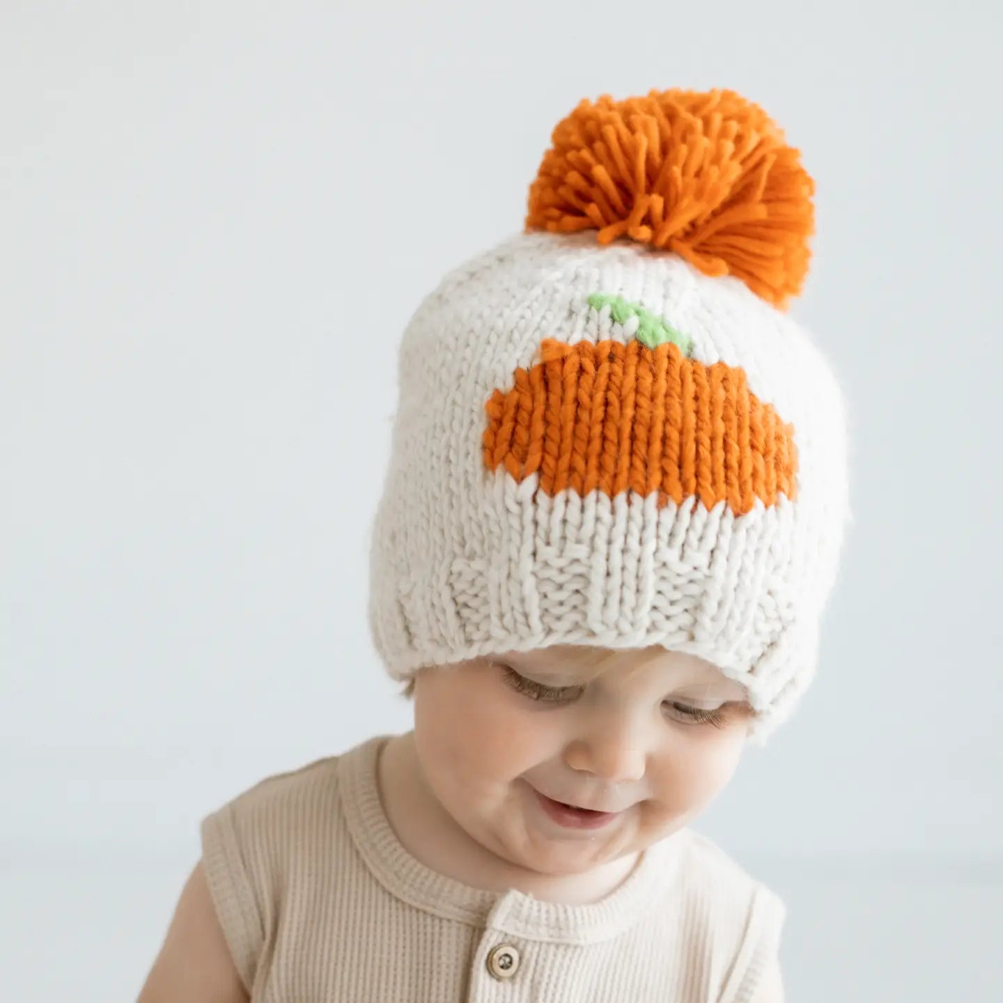 Pumpkin Hand Knit Beanie Hat Baby & Kids