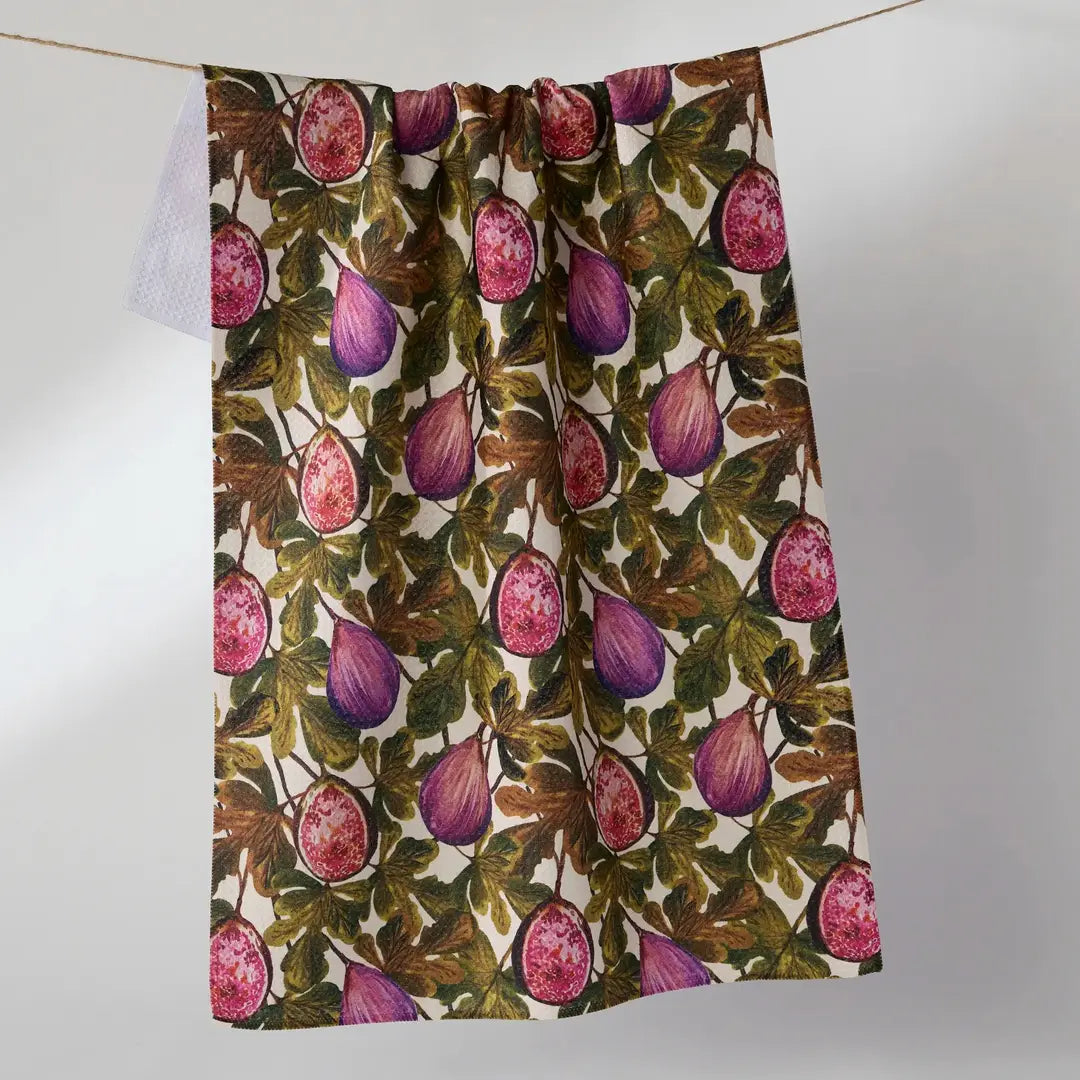Geometry Wild Fig Tea Towel