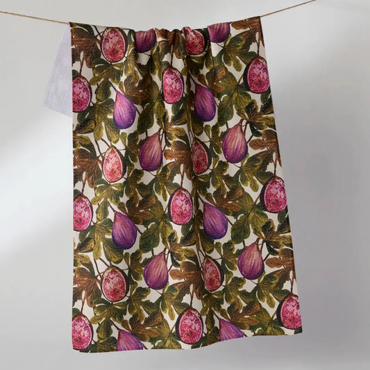 Geometry Wild Fig Tea Towel