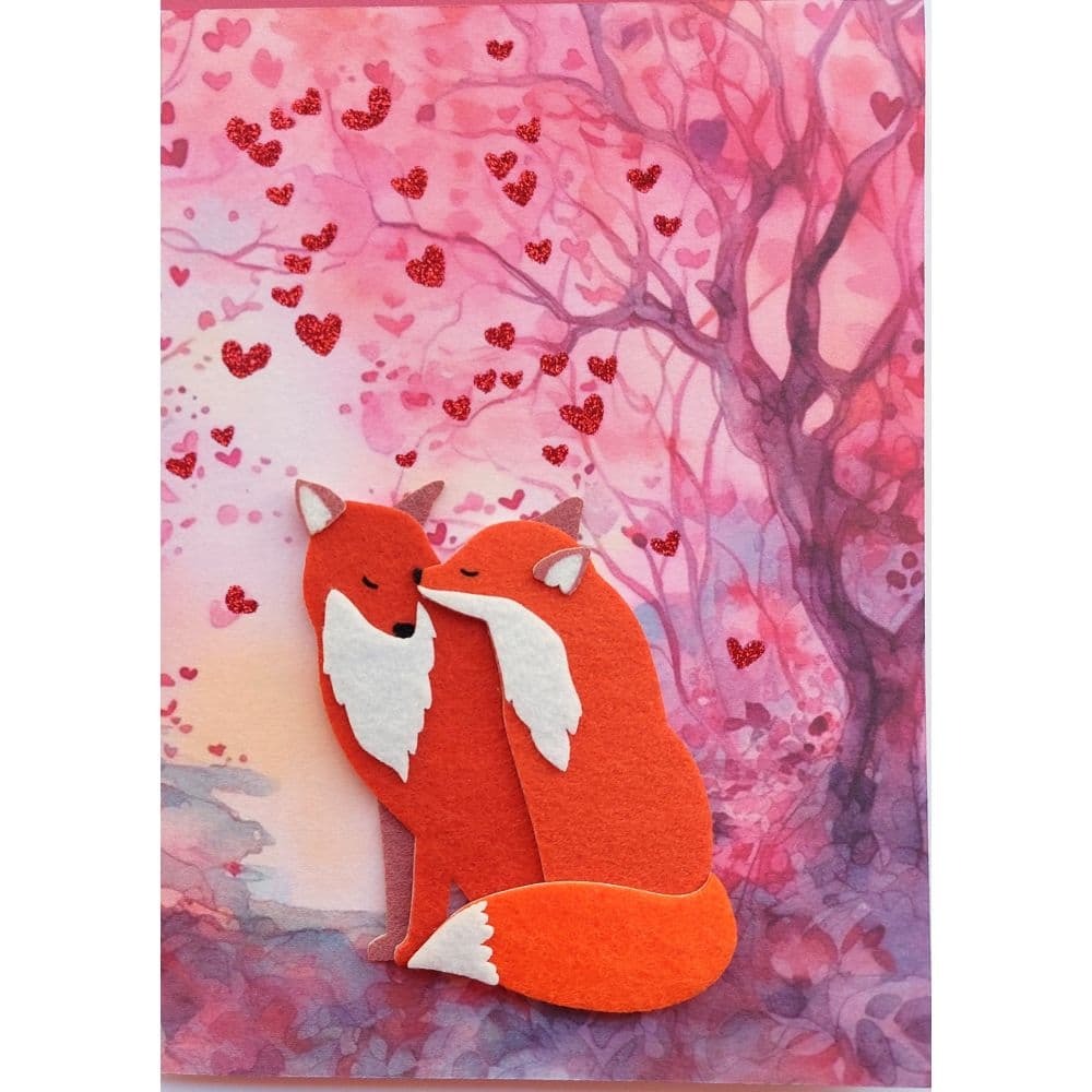 Handmade Fox Couple Valentine's Day Card