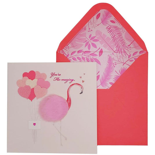Fur Flamingo Valentine's Day Card