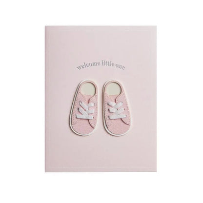Pink Sneakers Baby Card