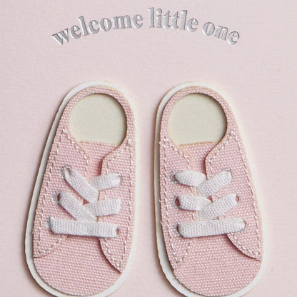 Pink Sneakers Baby Card