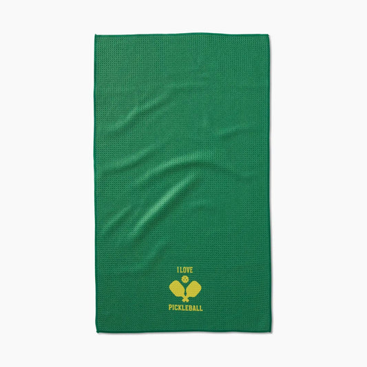 Geometry I Love Pickleball Tea Towel