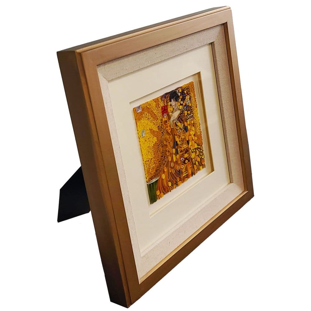 Quilled Lady in Gold Klimt Framed Card