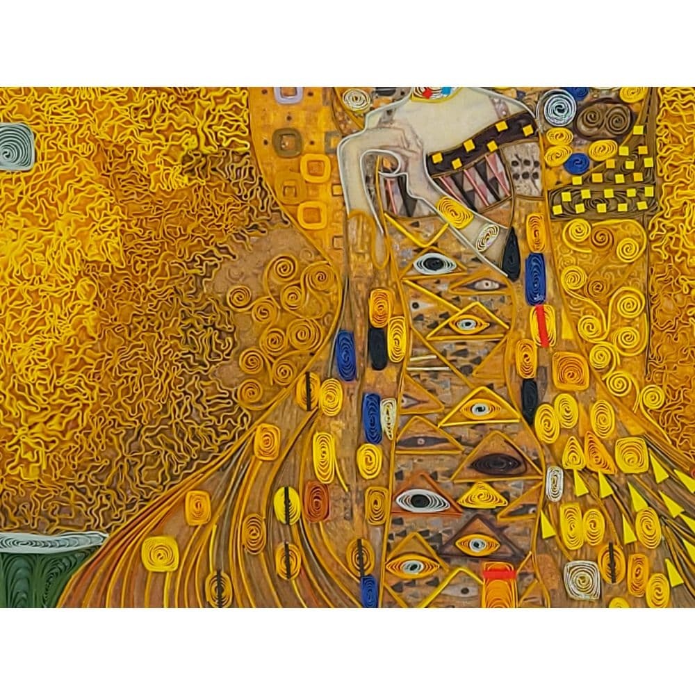 Quilled Lady in Gold Klimt Framed Card