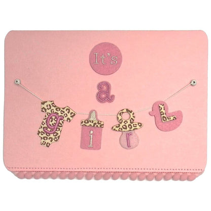 Leopard Baby Girl Congrats Baby Card