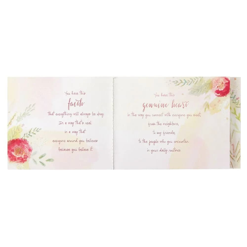 Mom Flowers With Gold Birthday Card