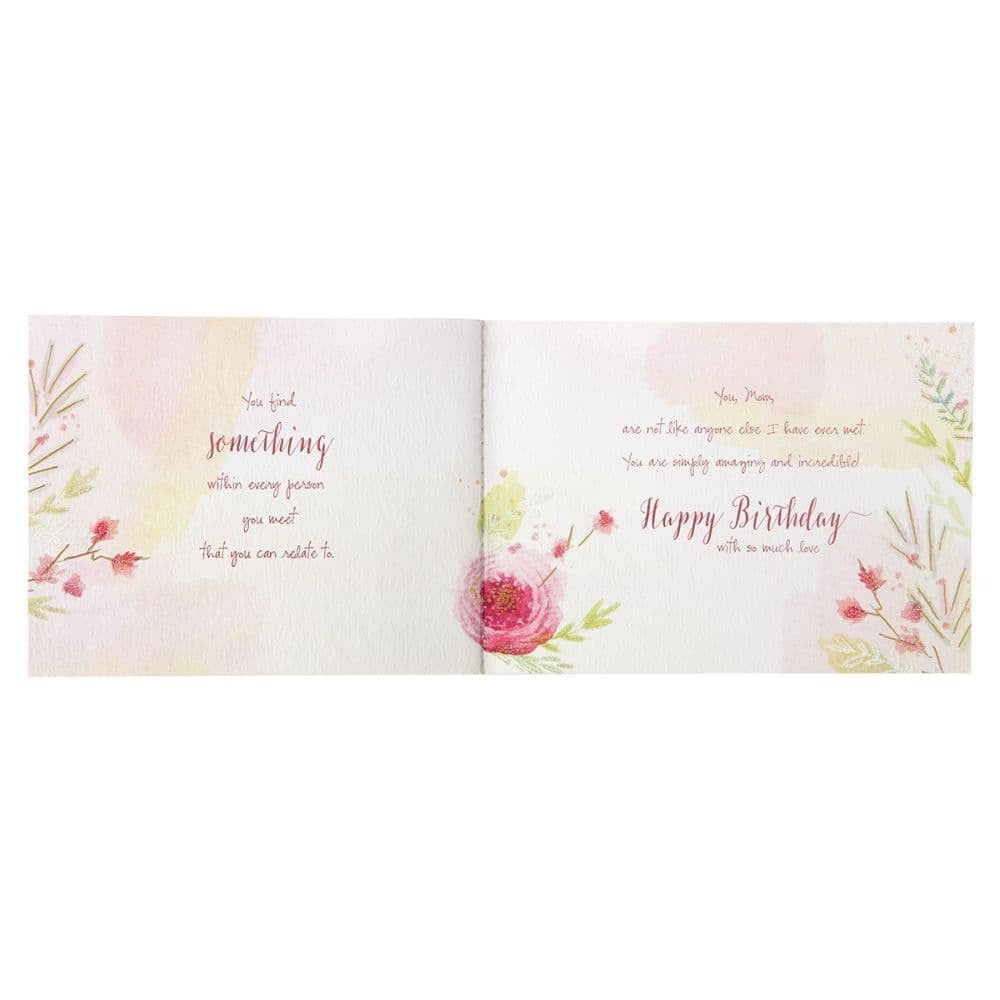 Mom Flowers With Gold Birthday Card