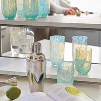 Sip Sip Pacific Blue Confetti Drinking Glass