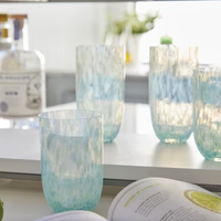 Sip Sip Pacific Blue Confetti Drinking Glass