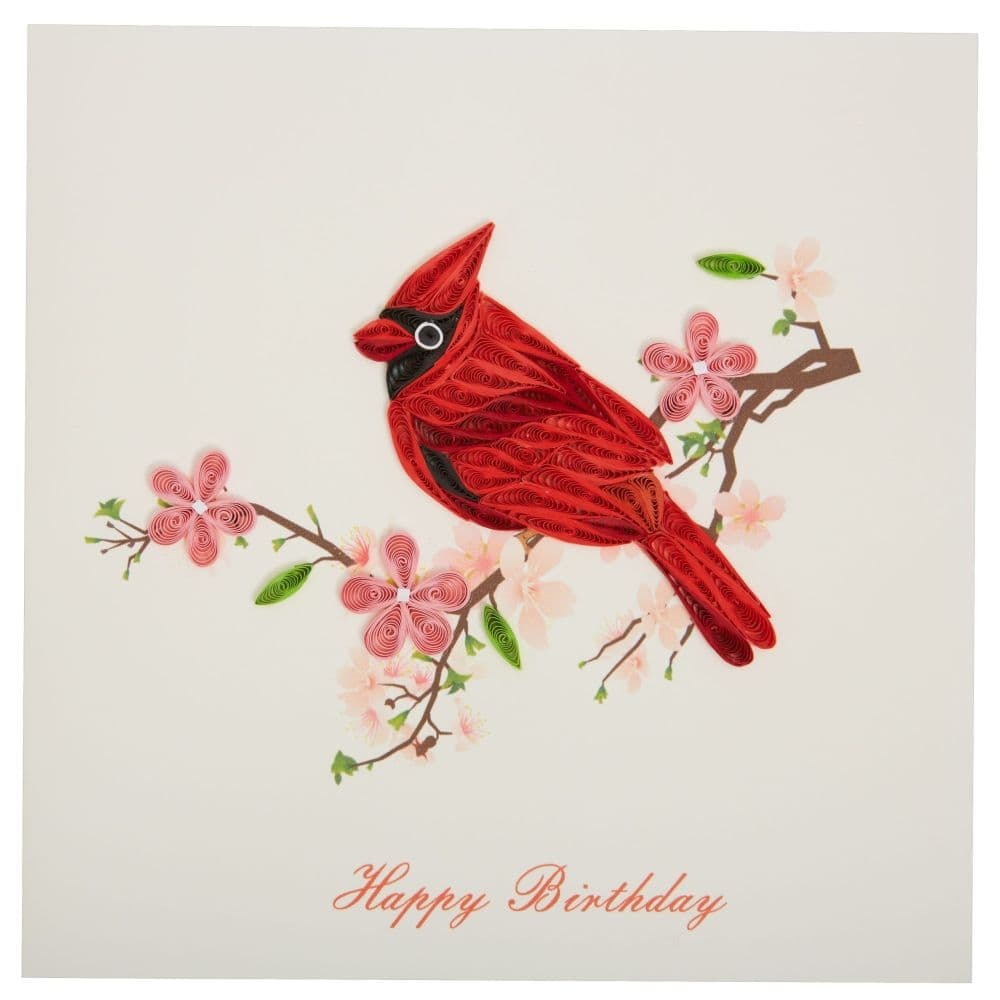 Quilled Cardinal Birthday Card