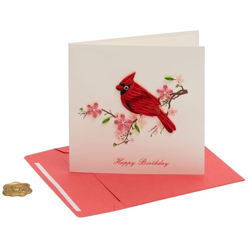 Quilled Cardinal Birthday Card