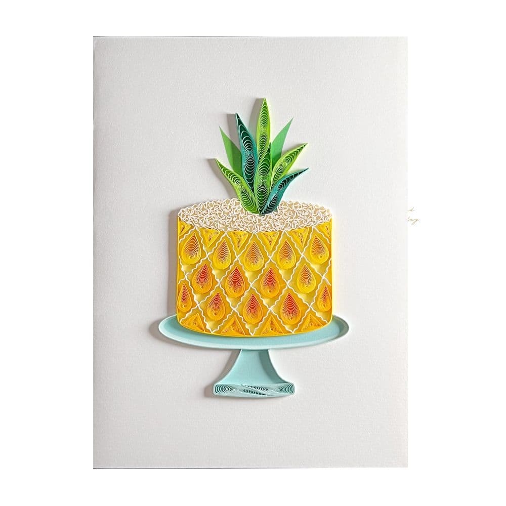 Quilled Pineapple Cake Birthday Card
