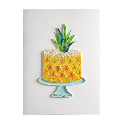 Quilled Pineapple Cake Birthday Card