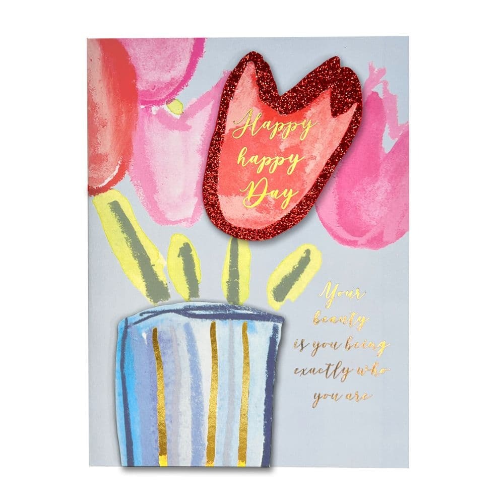 Tulips and Lettering Birthday Card