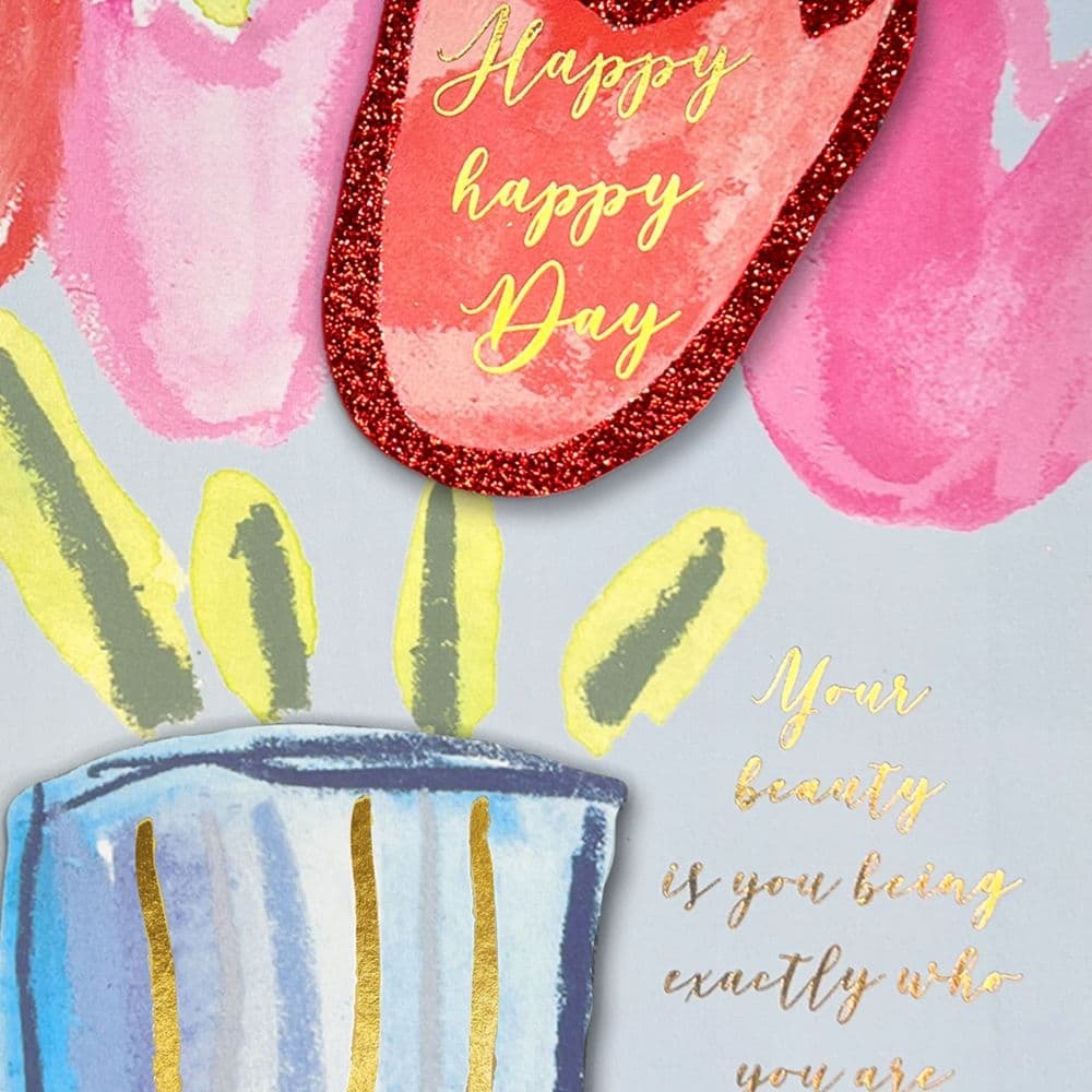 Tulips and Lettering Birthday Card
