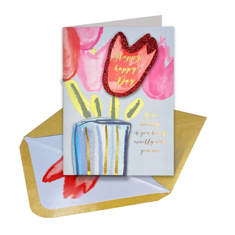 Tulips and Lettering Birthday Card