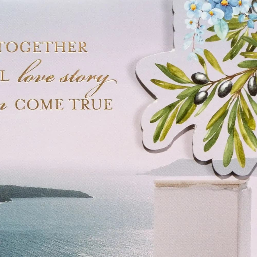 Two Chairs in Greece Anniversary Card